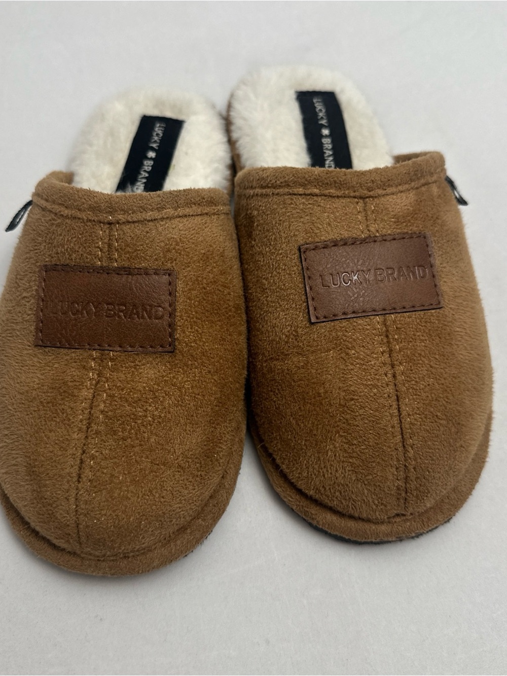 Lucky Brand Kids Brown Plush-Lined Slip-On Slippers